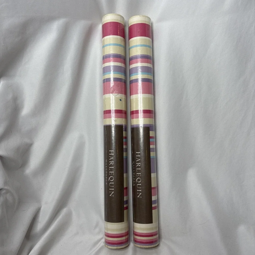2 Harlequin Wallpaper Pattern 70537 Pastel Striped L 10.05m‎ W 52cm Area 5.226m2